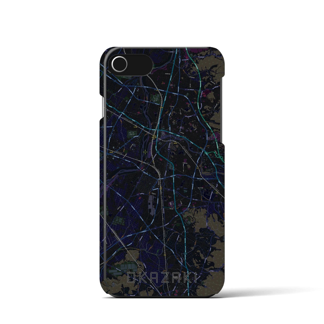 【岡崎(愛知県)】地図柄iPhoneケース(バックカバータイプ)