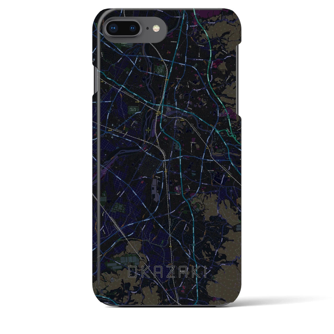 【岡崎(愛知県)】地図柄iPhoneケース(バックカバータイプ)