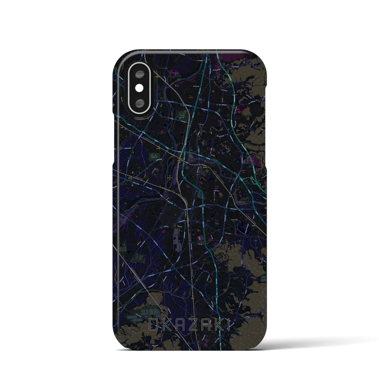 【岡崎(愛知県)】地図柄iPhoneケース(バックカバータイプ)