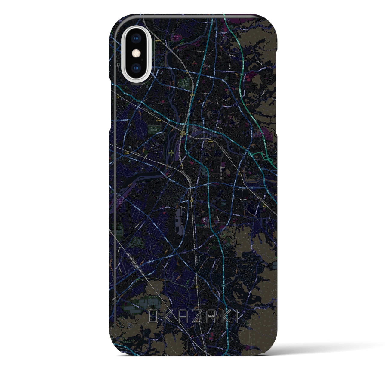 【岡崎(愛知県)】地図柄iPhoneケース(バックカバータイプ)