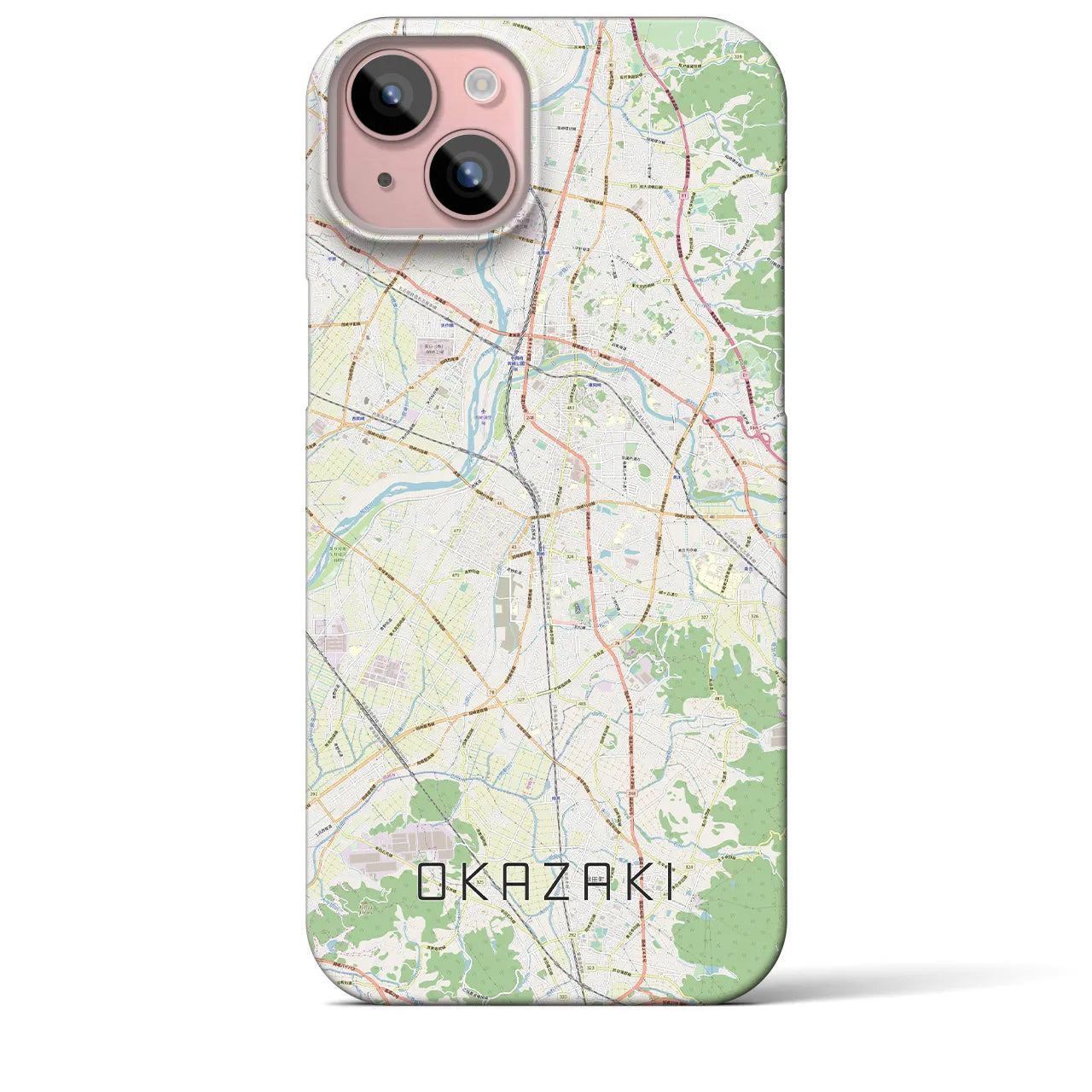 【岡崎(愛知県)】地図柄iPhoneケース(バックカバータイプ)