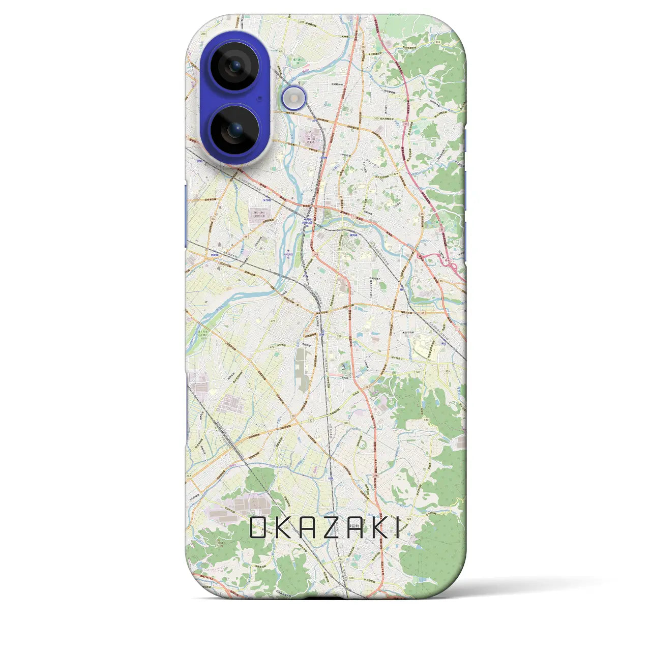 【岡崎(愛知県)】地図柄iPhoneケース(バックカバータイプ)ナチュラル・iPhone 16 Pro Max 用