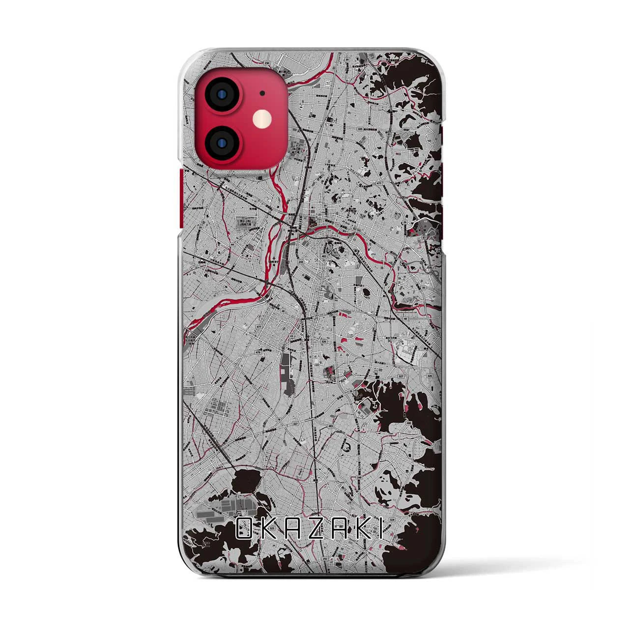 【岡崎(愛知県)】地図柄iPhoneケース(クリアタイプ)