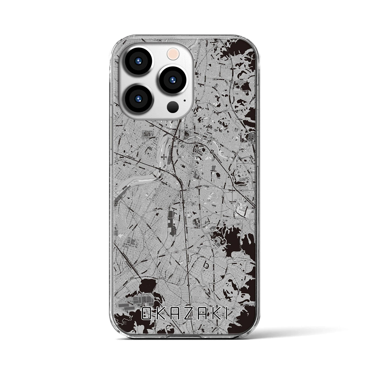 【岡崎(愛知県)】地図柄iPhoneケース(クリアタイプ)