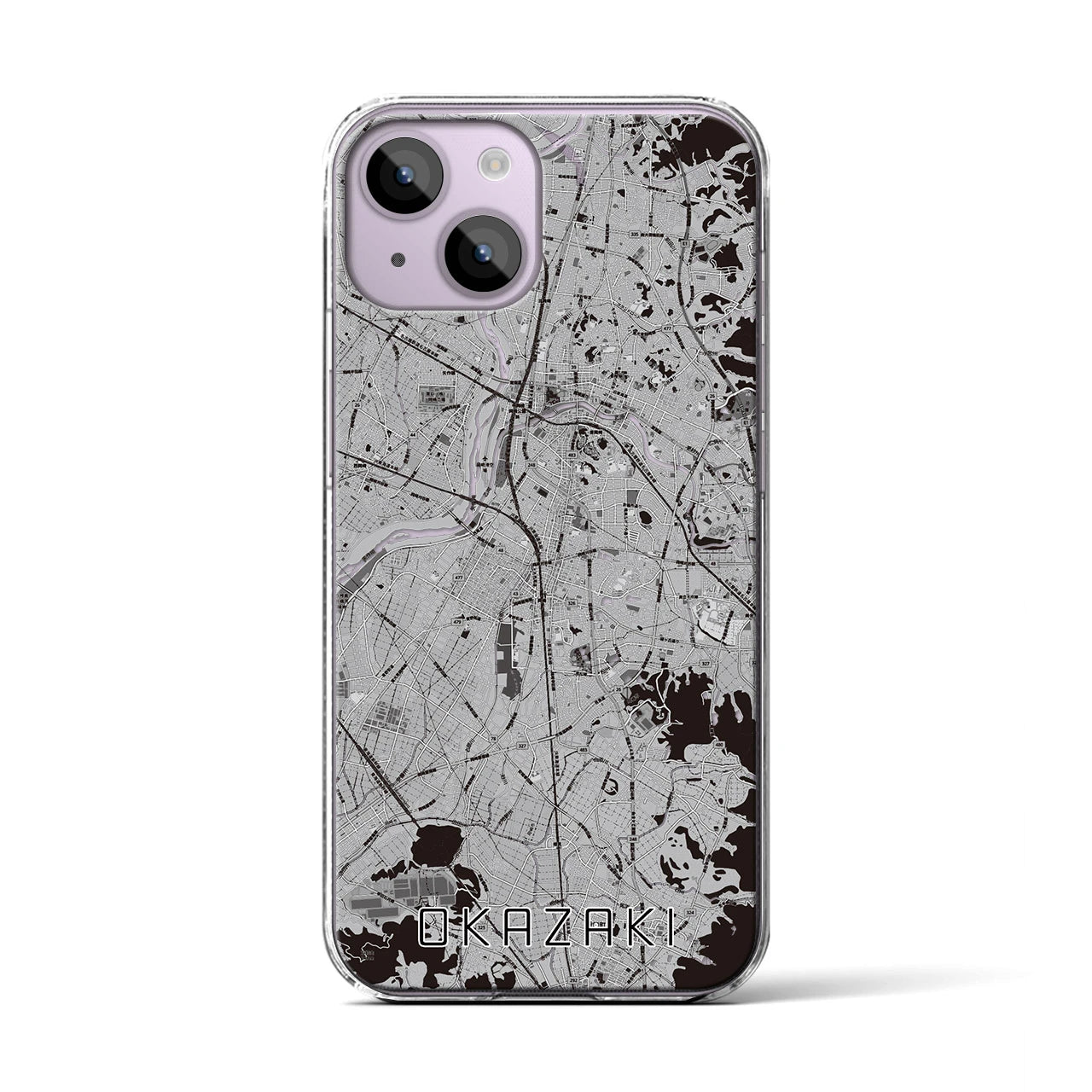 【岡崎(愛知県)】地図柄iPhoneケース(クリアタイプ)