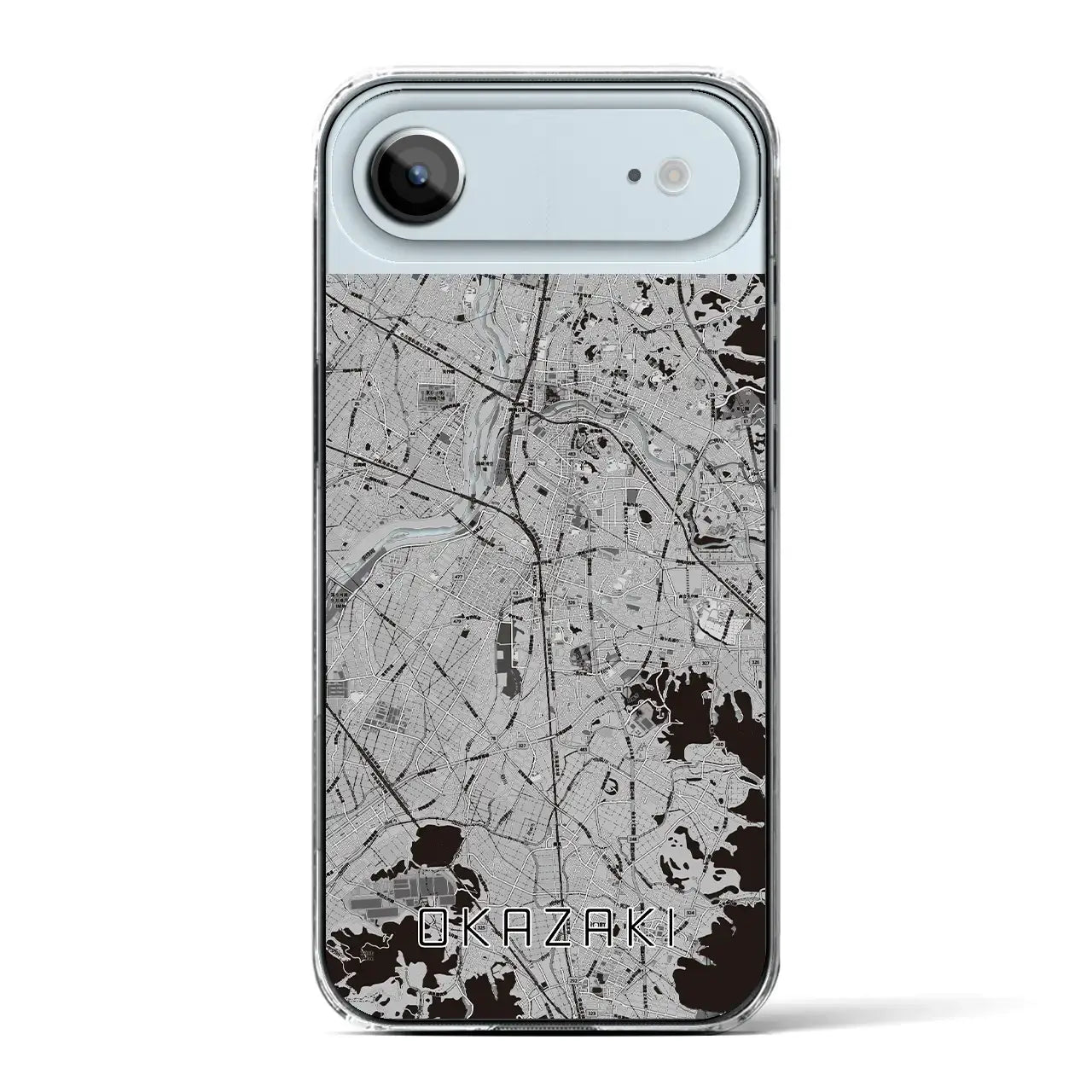 【岡崎(愛知県)】地図柄iPhoneケース(クリアタイプ)モノトーン・iPhone 17 Pro Max 用