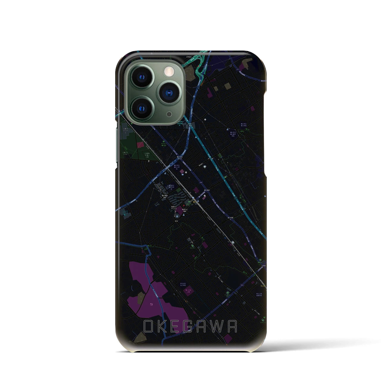 【桶川(埼玉県)】地図柄iPhoneケース(バックカバータイプ)