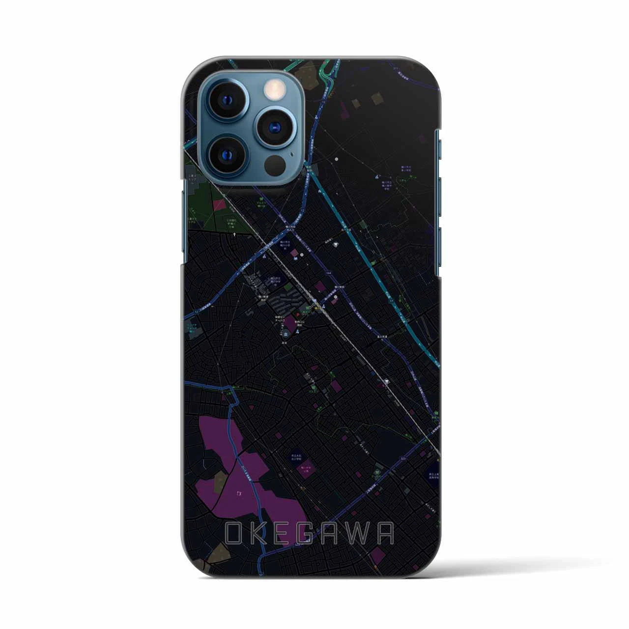 【桶川(埼玉県)】地図柄iPhoneケース(バックカバータイプ)