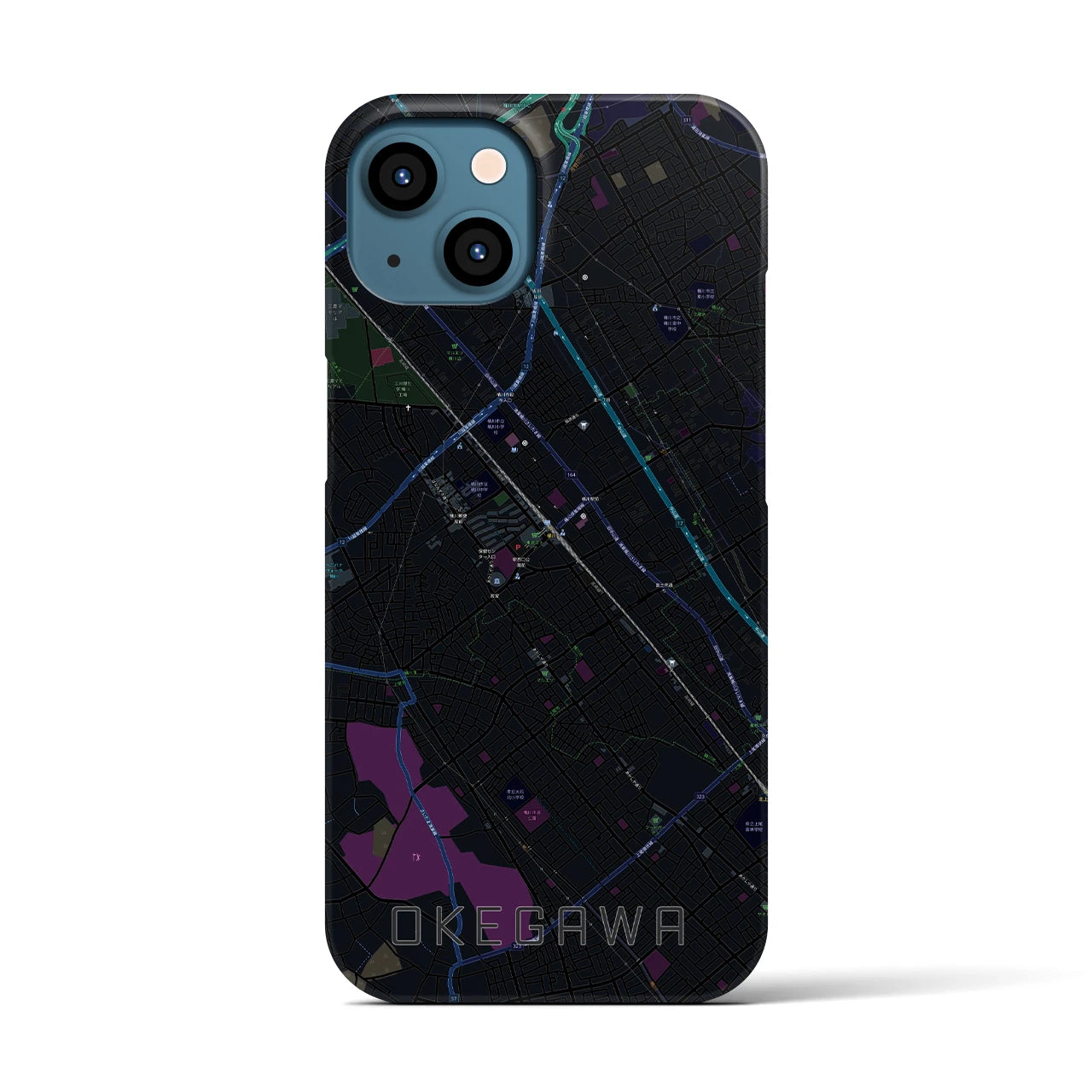 【桶川(埼玉県)】地図柄iPhoneケース(バックカバータイプ)