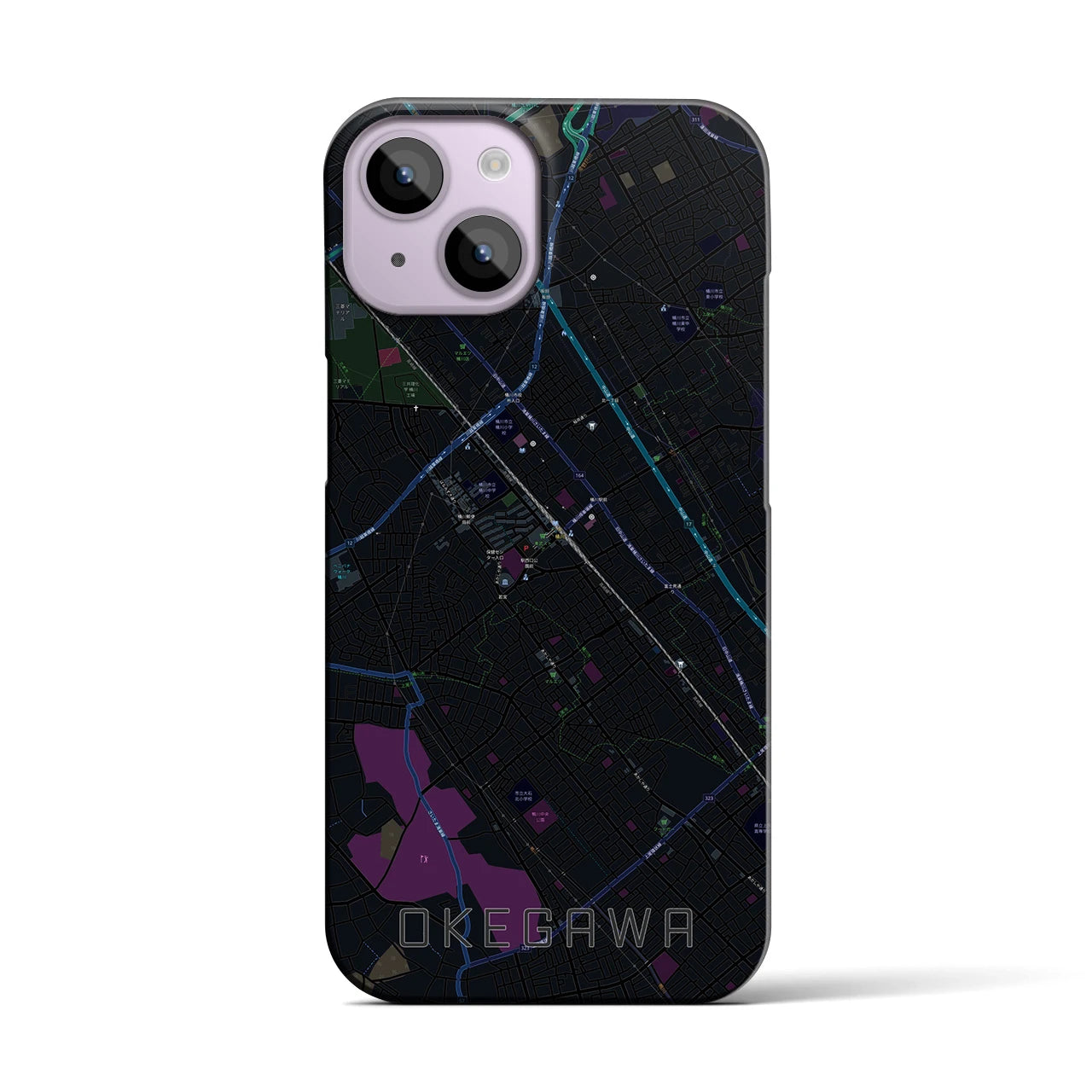 【桶川(埼玉県)】地図柄iPhoneケース(バックカバータイプ)