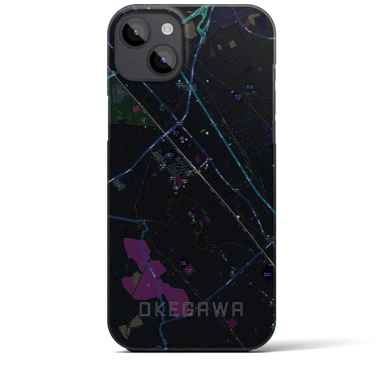 【桶川(埼玉県)】地図柄iPhoneケース(バックカバータイプ)