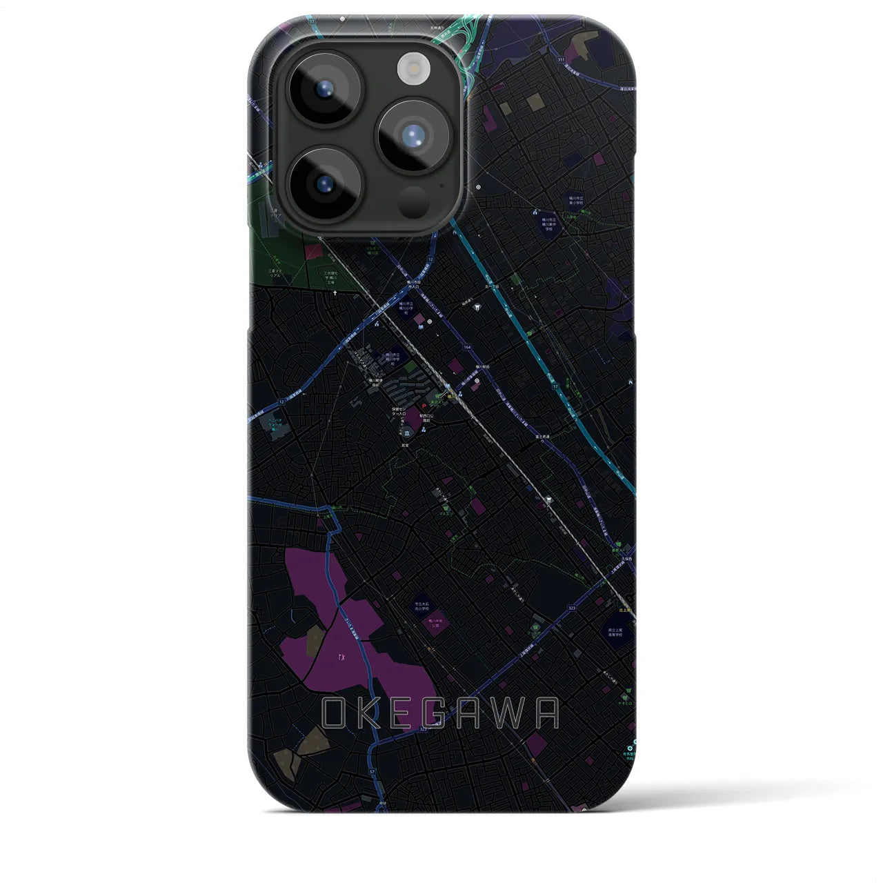 【桶川(埼玉県)】地図柄iPhoneケース(バックカバータイプ)