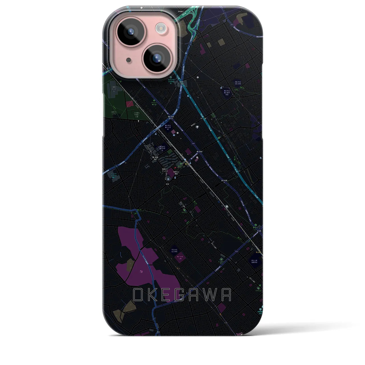 【桶川(埼玉県)】地図柄iPhoneケース(バックカバータイプ)
