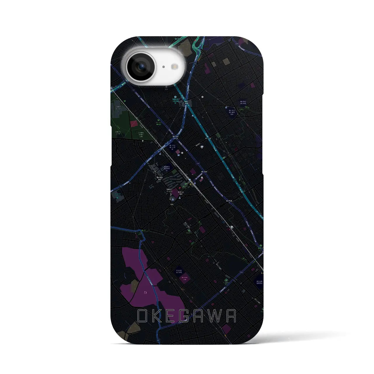 【桶川(埼玉県)】地図柄iPhoneケース(バックカバータイプ)