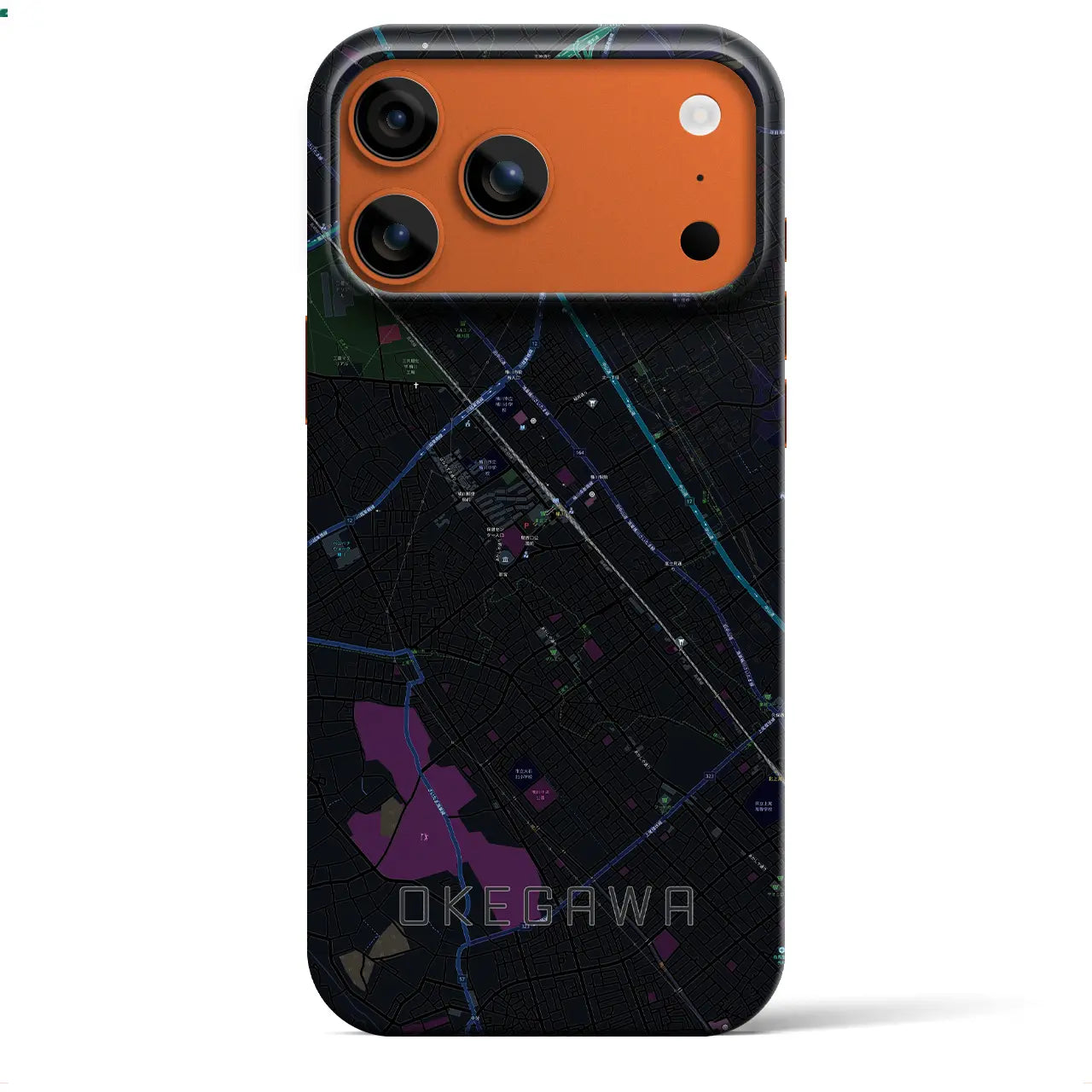 【桶川(埼玉県)】地図柄iPhoneケース(バックカバータイプ)