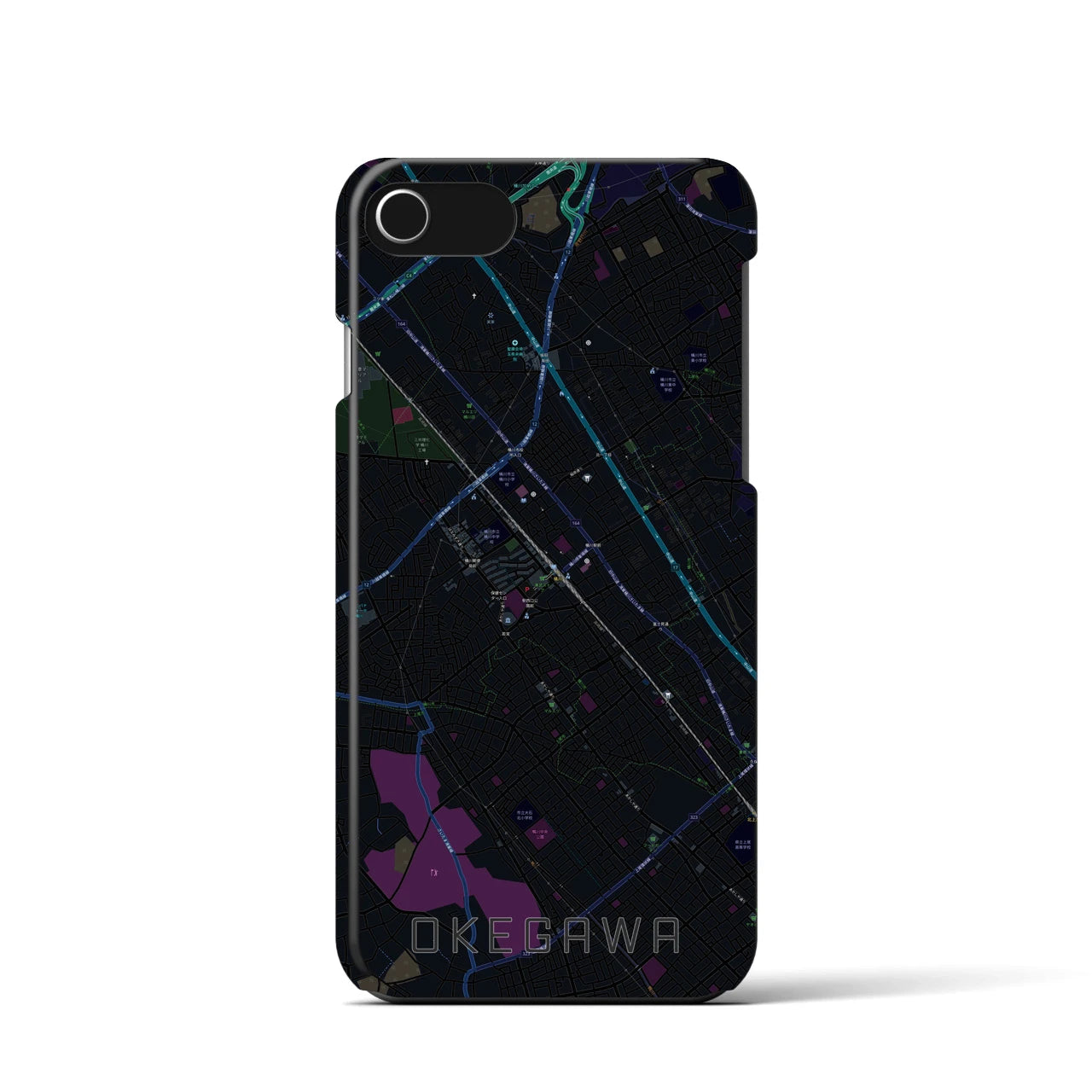 【桶川(埼玉県)】地図柄iPhoneケース(バックカバータイプ)