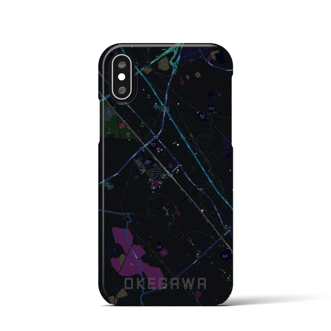 【桶川(埼玉県)】地図柄iPhoneケース(バックカバータイプ)
