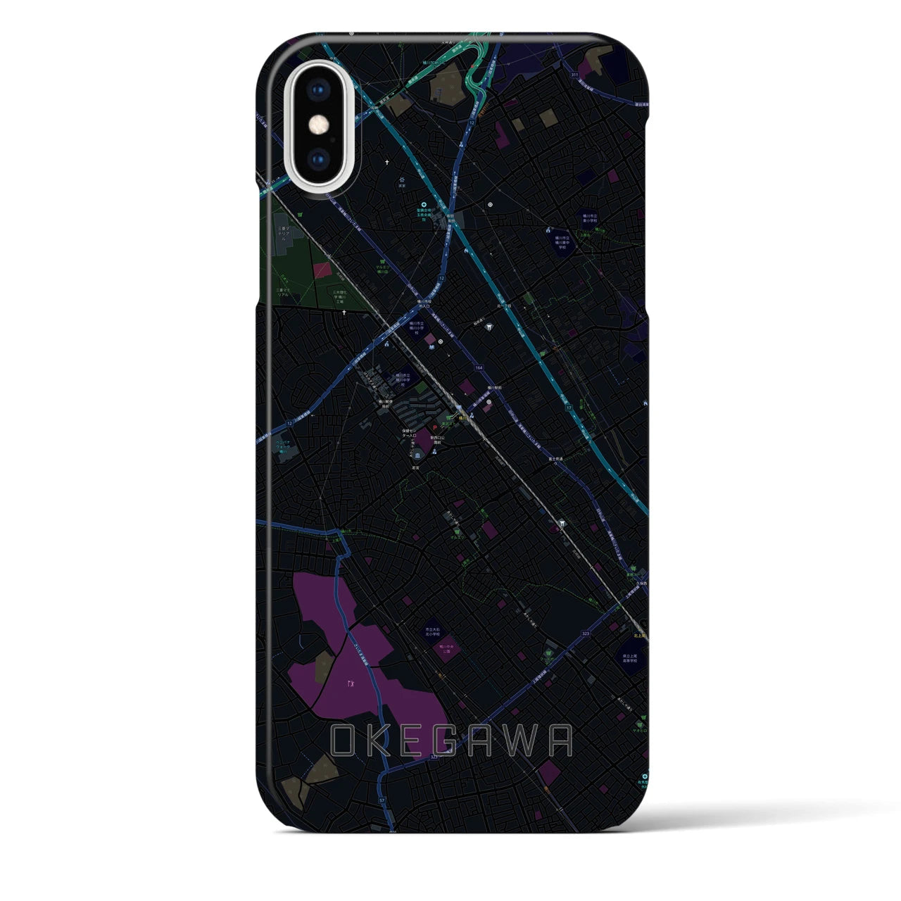 【桶川(埼玉県)】地図柄iPhoneケース(バックカバータイプ)