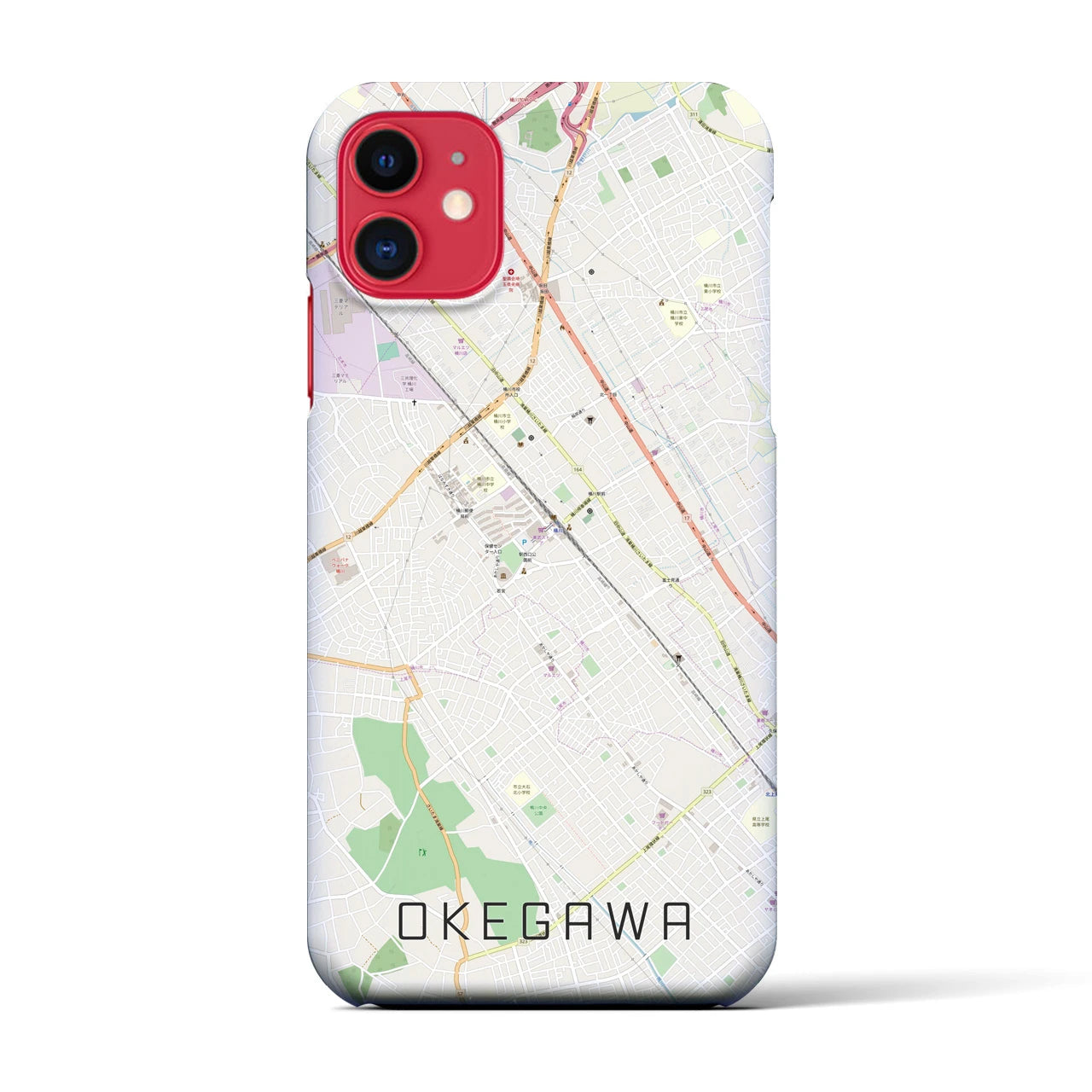 【桶川(埼玉県)】地図柄iPhoneケース(バックカバータイプ)