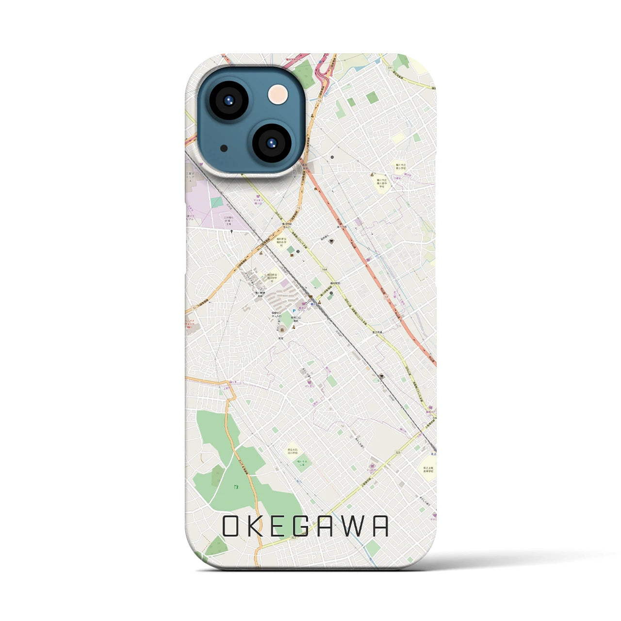 【桶川(埼玉県)】地図柄iPhoneケース(バックカバータイプ)