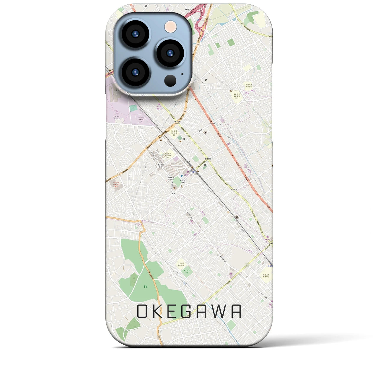 【桶川(埼玉県)】地図柄iPhoneケース(バックカバータイプ)