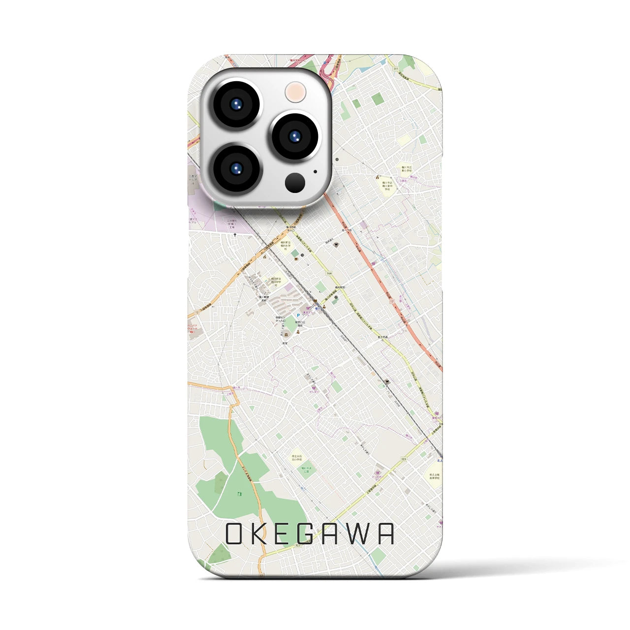 【桶川(埼玉県)】地図柄iPhoneケース(バックカバータイプ)