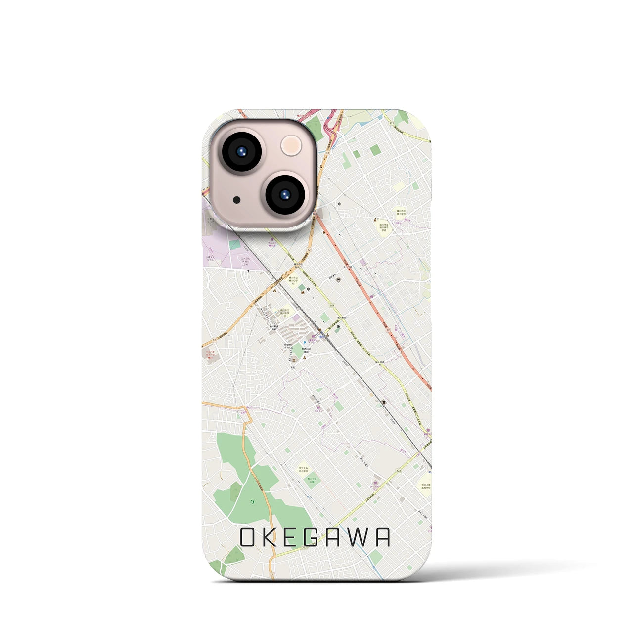 【桶川(埼玉県)】地図柄iPhoneケース(バックカバータイプ)