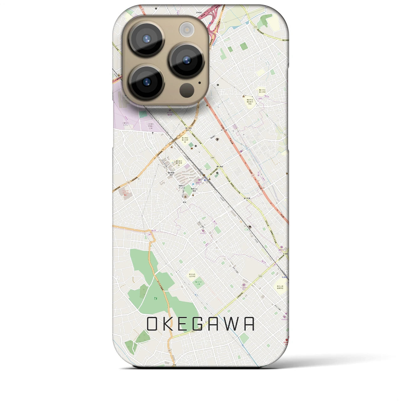 【桶川(埼玉県)】地図柄iPhoneケース(バックカバータイプ)