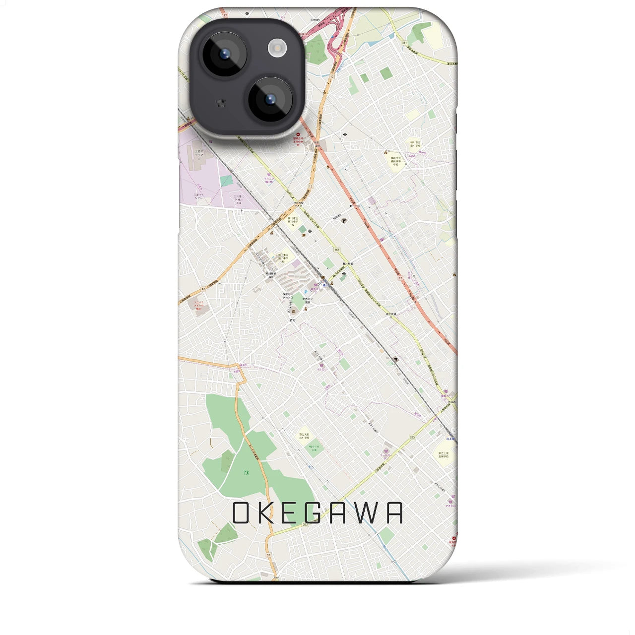 【桶川(埼玉県)】地図柄iPhoneケース(バックカバータイプ)