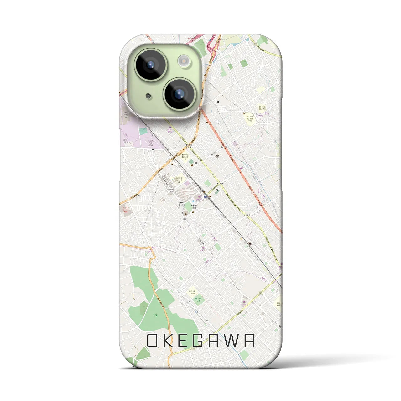 【桶川(埼玉県)】地図柄iPhoneケース(バックカバータイプ)