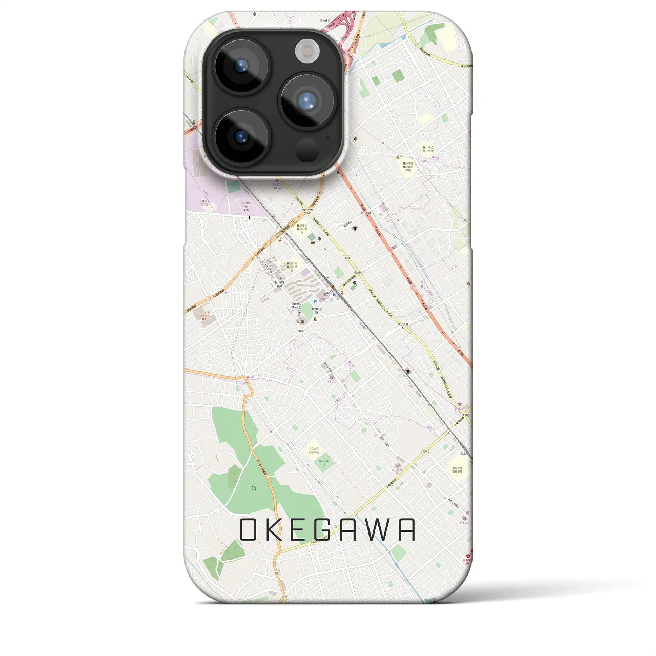 【桶川(埼玉県)】地図柄iPhoneケース(バックカバータイプ)