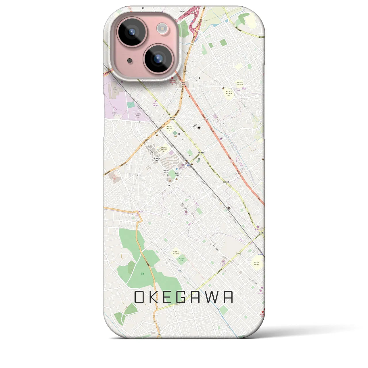 【桶川(埼玉県)】地図柄iPhoneケース(バックカバータイプ)