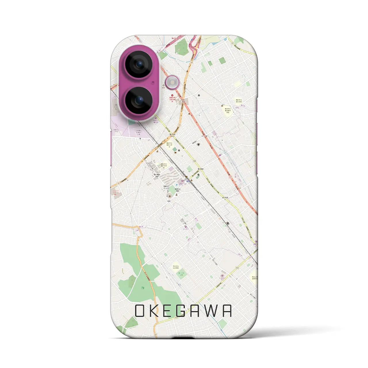 【桶川(埼玉県)】地図柄iPhoneケース(バックカバータイプ)