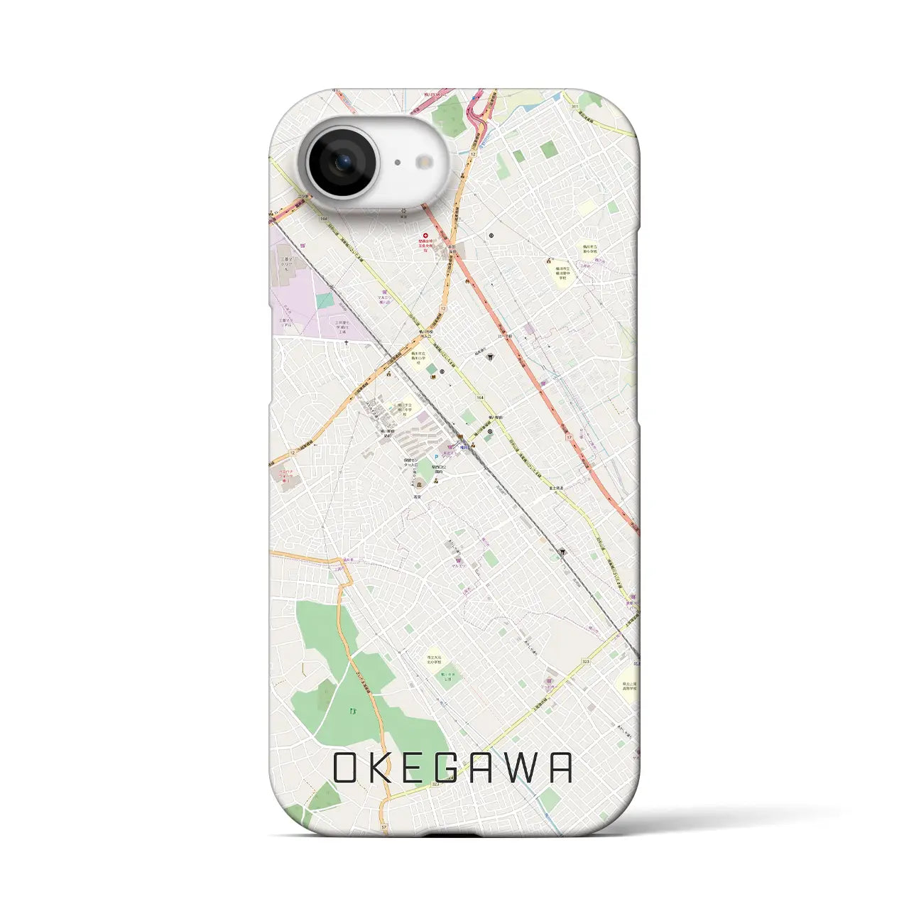 【桶川(埼玉県)】地図柄iPhoneケース(バックカバータイプ)
