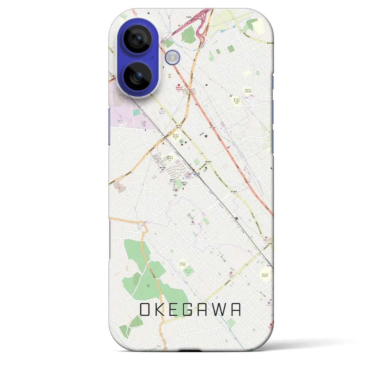 【桶川(埼玉県)】地図柄iPhoneケース(バックカバータイプ)ナチュラル・iPhone 16 Pro Max 用