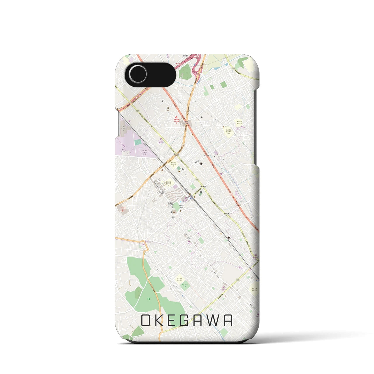 【桶川(埼玉県)】地図柄iPhoneケース(バックカバータイプ)