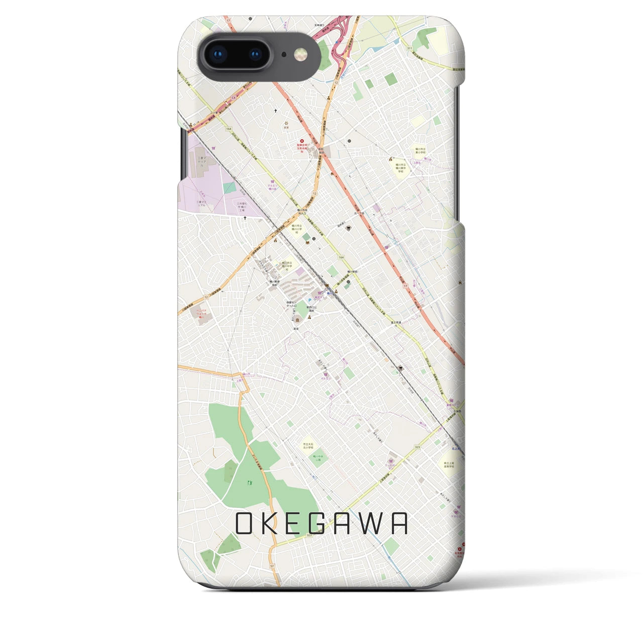 【桶川(埼玉県)】地図柄iPhoneケース(バックカバータイプ)