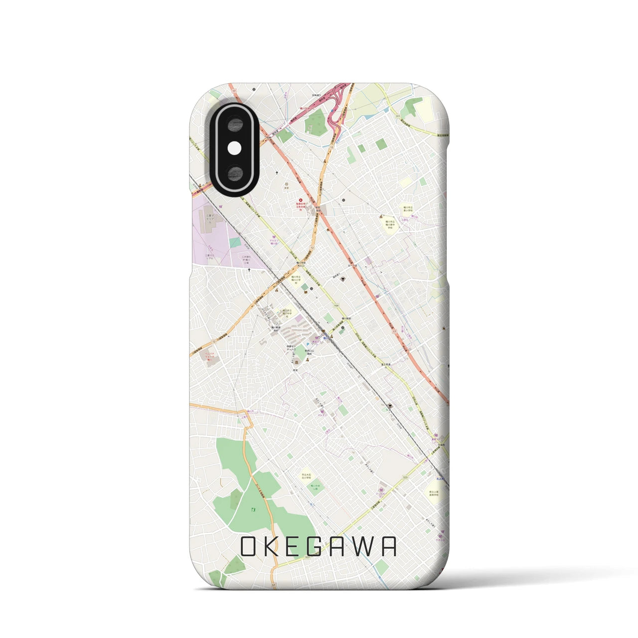 【桶川(埼玉県)】地図柄iPhoneケース(バックカバータイプ)