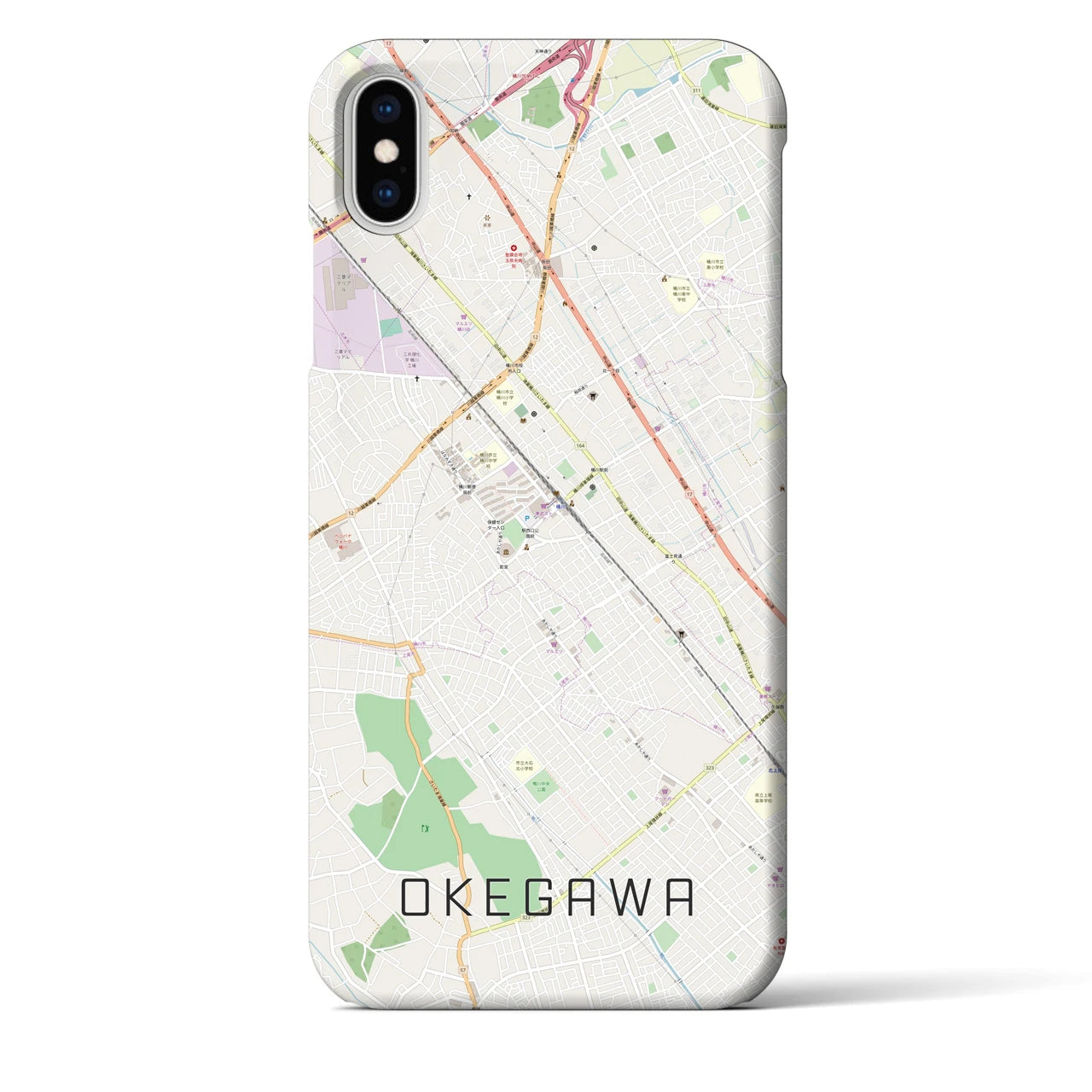 【桶川(埼玉県)】地図柄iPhoneケース(バックカバータイプ)