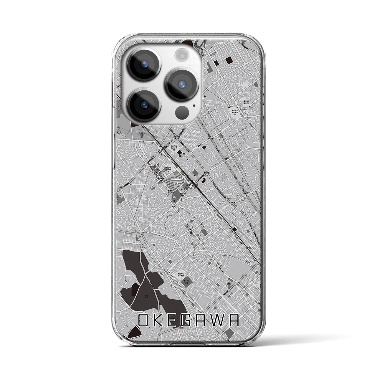 【桶川(埼玉県)】地図柄iPhoneケース(クリアタイプ)