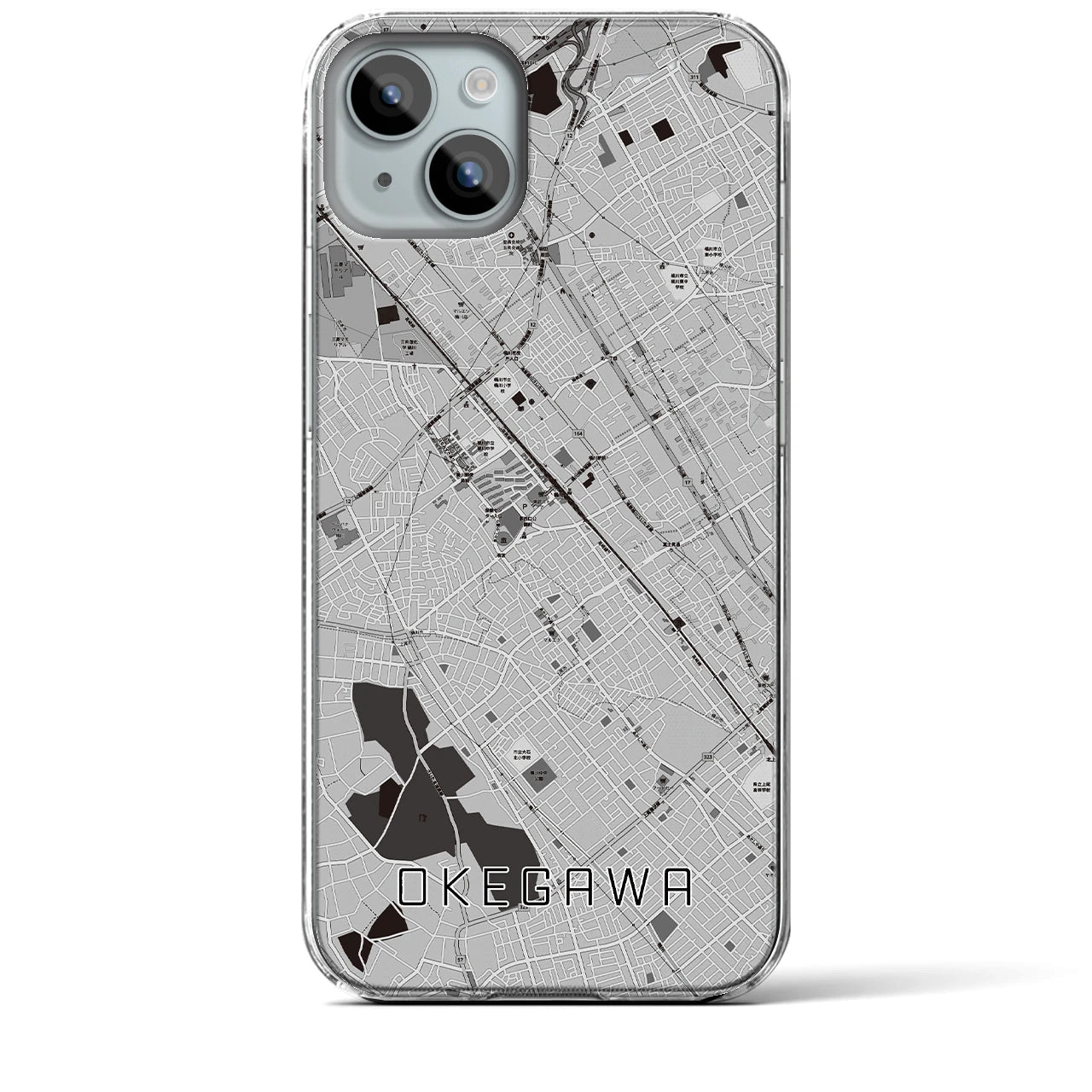 【桶川(埼玉県)】地図柄iPhoneケース(クリアタイプ)