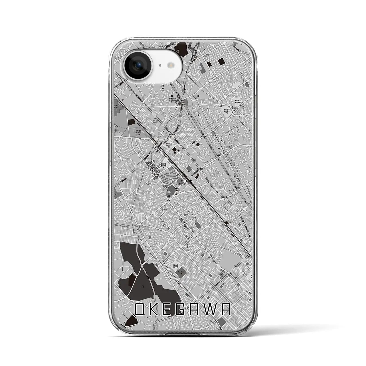 【桶川(埼玉県)】地図柄iPhoneケース(クリアタイプ)