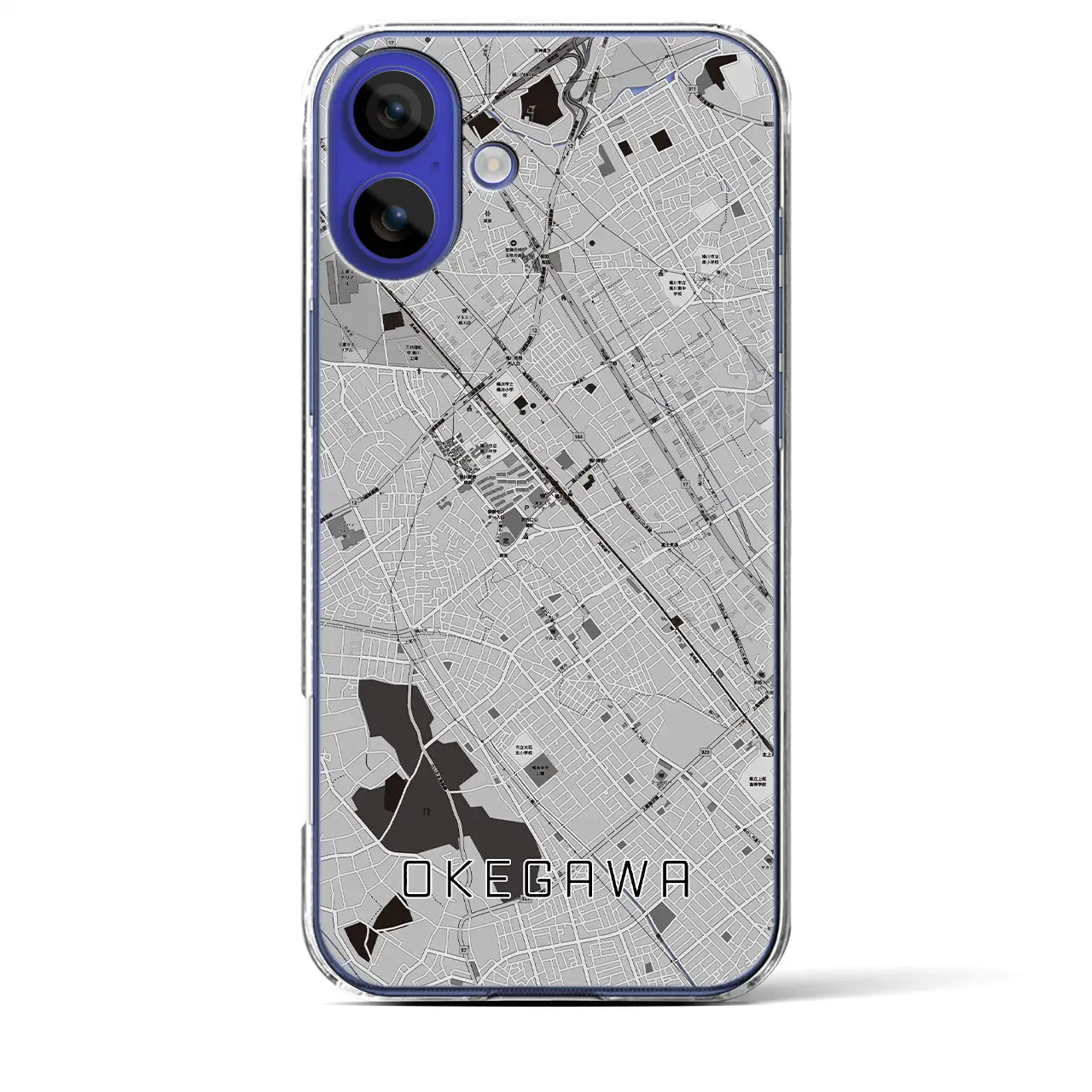 【桶川(埼玉県)】地図柄iPhoneケース(クリアタイプ)