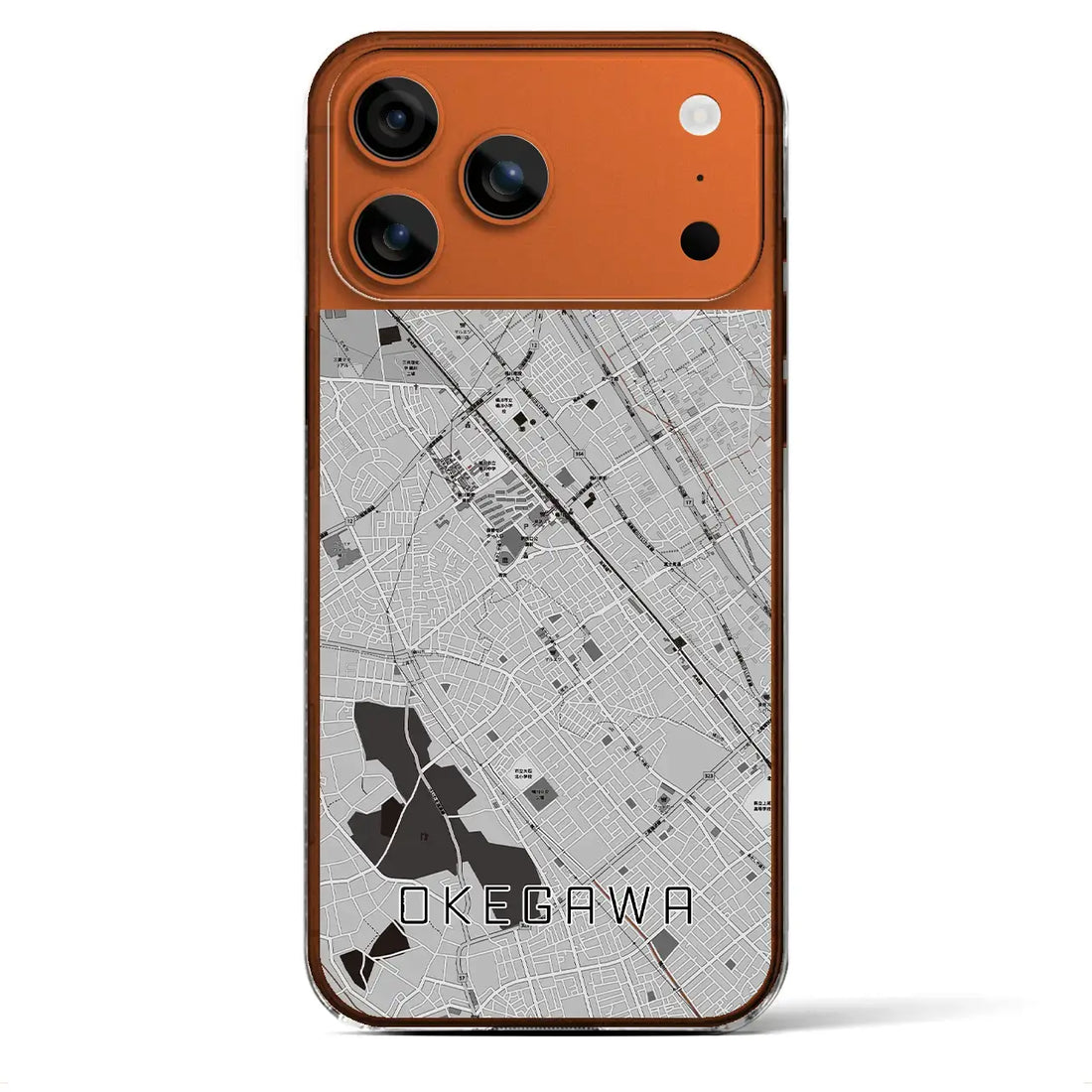 【桶川(埼玉県)】地図柄iPhoneケース(クリアタイプ)