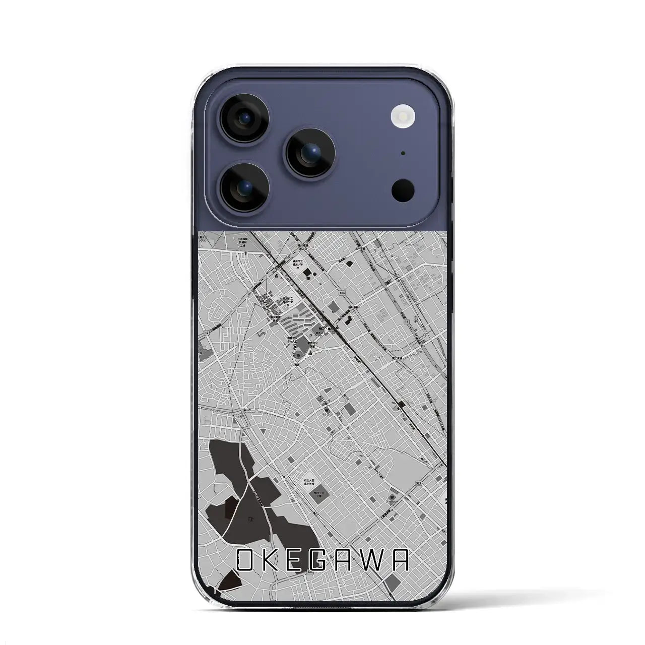 【桶川(埼玉県)】地図柄iPhoneケース(クリアタイプ)