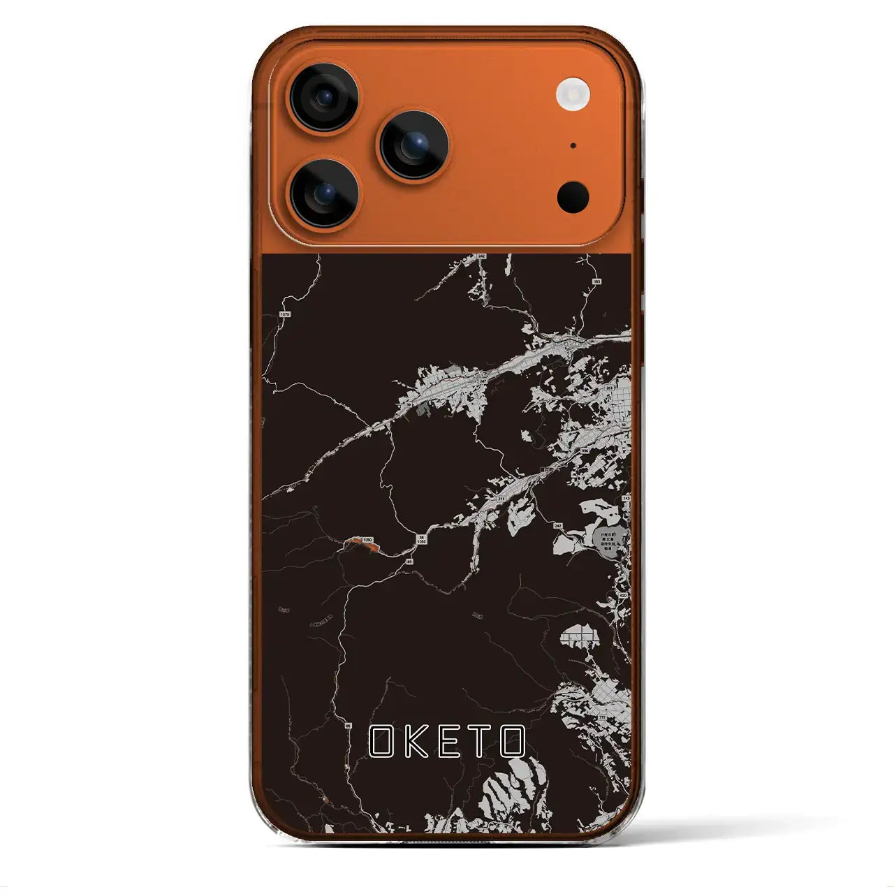 【置戸(北海道)】地図柄iPhoneケース(クリアタイプ)モノトーン・iPhone 17 Pro Max 用