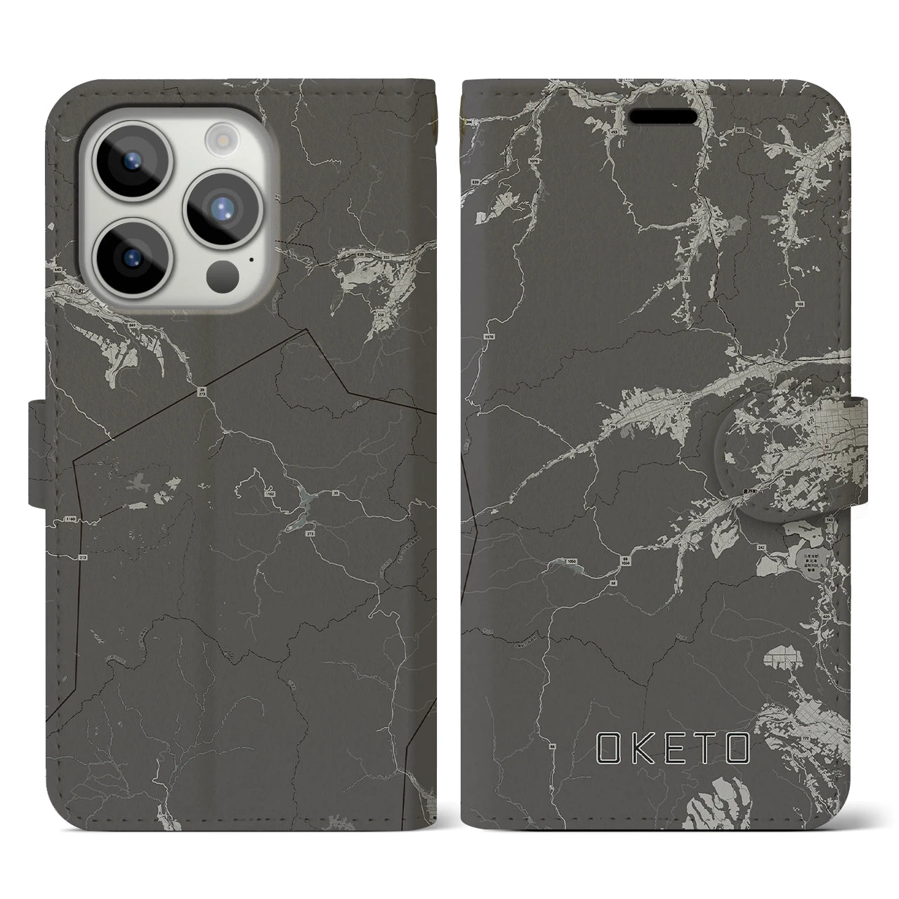 【置戸(北海道)】地図柄iPhoneケース(手帳タイプ)