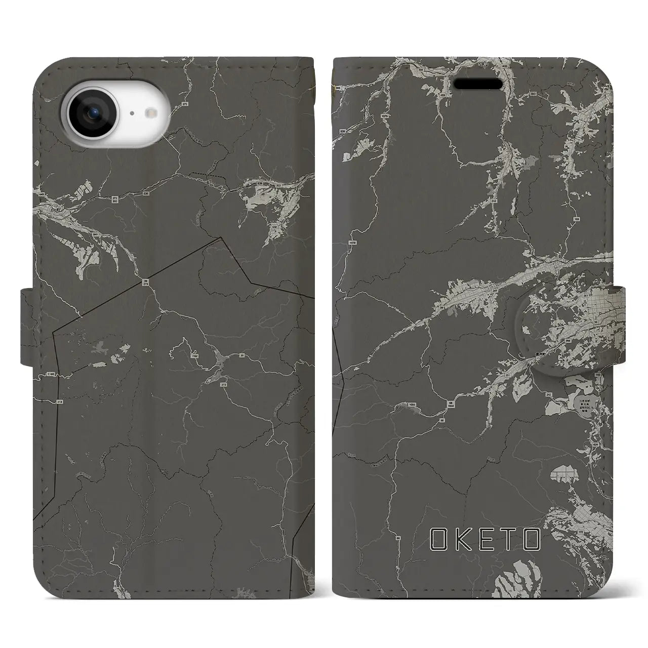 【置戸(北海道)】地図柄iPhoneケース(手帳タイプ)