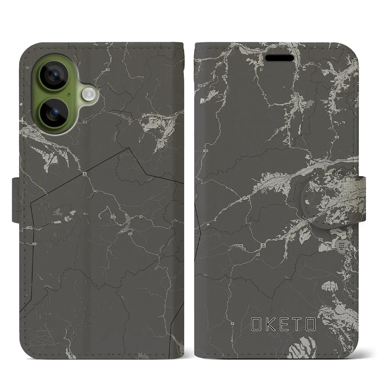 【置戸(北海道)】地図柄iPhoneケース(手帳タイプ)