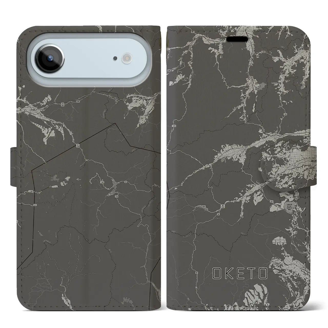 【置戸(北海道)】地図柄iPhoneケース(手帳タイプ)